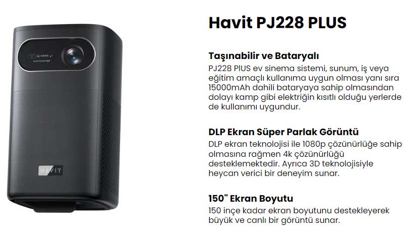 havit pj228 led projeksiyon