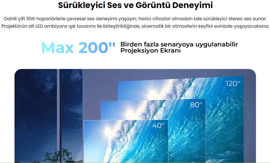 havit pj300 plus 200 inch yansıtma